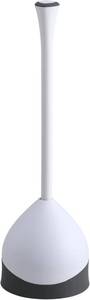lot 17987 image: Clorox Toilet Plunger Hideaway Holder Caddy Heavy-Duty Compact Design with Non-Skid Rubber Base for Bathroom Convenient Storage Toilet Unclogger, 6.5x19.5-Inch, White PLUNGER NOT INCLUDED
