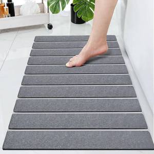 lot 17994 image: Cuckan Foldable Stone Bath Mats for Bathroom Super Absorbent Diatomaceous Earth Bath Mat Quick Dry Bath Rug Drying Mats with Non Slip Shower Rug Tub Shower Mat