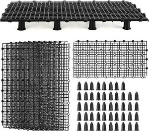 lot 17996 image: 8pcs Aquarium Fish Tank Divider Filter Bottom with Bracket, Plastic Egg Crate Grid (11.6X5.7inch) for Fish Tank Separation, Bottom Filtration & DIY Aquascaping (Black, 48 Brackets)