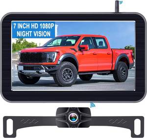 lot 18004 image: HD 1080P 7 Inch Wireless Backup Camera for Truck 15-Min Easy Install 150  Wide View Angle Eliminate Rear Blind Spots with Starlight Night Vision - Rear View Camera for Pickup SUV Car Parking Safety MOUNT NOT INCLUDED