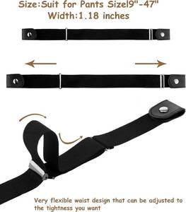 lot 18009 image: 3 Pieces No Buckle Stretch Belt for Women Men Adjustable Unisex Invisible Elastic Belt for Jeans Pants Skirts