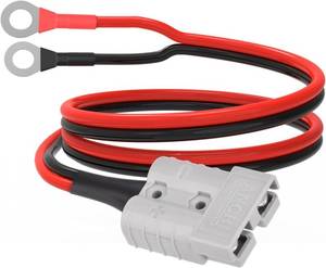 lot 18030 image: ELFCULB Anderson 50amp to O Ring Terminal, 10AWG Anderson SB50 Battery Quick ConnectDisconnect Cable for Forklift RV Boat Lithium Batteries(2FT)