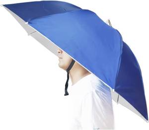 lot 18031 image: Umbrella Hat, 37 inch Fishing Umbrella Hat Hands Free Foldable UV Protection Umbrella Cap Adjustable Headwear for Fishing Golf Camping Beach Gardening Sunshade Outdoor