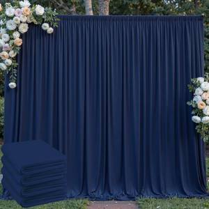 lot 18049 image: 20 ft x 10 ft Wrinkle Free Navy Blue Backdrop Curtain for Parties,Polyester Photo Backdrop Drapes, Thick Background 4 Panels 5ft x 10ft for Baby Shower Wedding Birthday Party Backdrop Stand