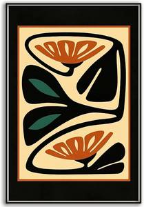 lot 18053 image: SKTBJWNYK Abstract Floral Wall Art,Mid Century Modern Floral Print Modern Abstract Botanical Wall Decor Picture Green Orange Artwork Home Decor for Bedroom Living Room Office 16x24 Inch Unframed