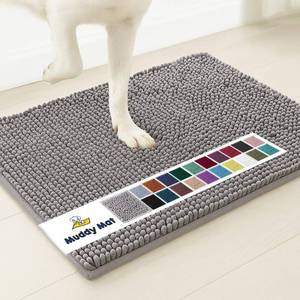 lot 18070 image: Muddy Mat   Super Absorbent Door Mat Indoor, Microfiber Quick Dry Chenille Entryway Rug, Non-Slip Front Door Mat, Indoor Mats for Entryway, Machine Washable Pet Rug, Grey 24x36