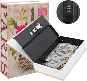 lot 18081 image: KYODOLED Diversion Book Safe with Combination Lock, Secret Safe Metal Lock Box, Money Storage Collection Box,9.5 x 6.2 x 2.2,France