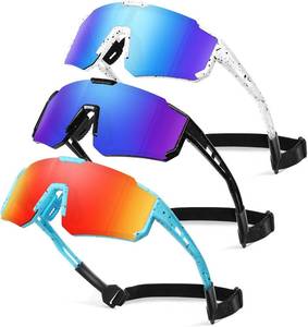 lot 18087 image: 3 Pack Kids Polarized Sunglasses - Youth Baseball Sunglasses for Boys Girls Age 3-12 Sports UV Protection Goggles