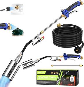 lot 18095 image: Propane Torch Weed Burner Kit, Blow Torch High Output with Self Igniter and Turbo Trigger,Heavy Duty Flamethrower with 12.5FT Hose for Weeding,Roofing,Melting Snow,Road Paint Removing(33)