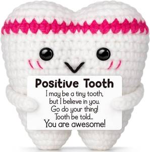 lot 18126 image: Crochet Teeth Gift for Fathers Day from Daughter Son Wife,Positive Handamde Retirement Gift for Nurse Adults Teens Girl Boy,Dad Birthday Graduation Gifts for Teacher Student Her Daughter Friend Sister