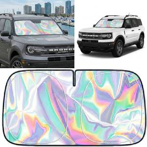 lot 18134 image: for Ford Bronco 2021-2025 Windshield Sun Shade - Foldable Windshield Cover Sun Shade for Bronco Accessories Protect Car from Sun Rays Overlapping UV Reflective Window Sunshade