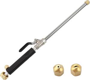 lot 18145 image: High Pressure Power Washer wand, Hydro Jet Water Hose Nozzle,Watering Sprayer Cleaning Tool, Wand Lance for Gutter Patio Car Pet Window Glass Black