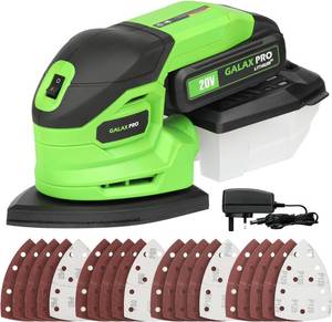 lot 18161 image: GALAX PRO Cordless Sander,2.0A Battery,12000 RPM Powerful Speed Detail Sanders with 20Pcs Sandpapers, Electric Mouse Sander for Tight Spaces Sanding in Home Decoration with Dust Box