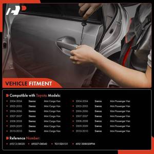 lot 18204 image: A-Premium Sliding Door Handles Exterior Compatible with Toyota Sienna 2004-2010, Smooth Black, 1-PC Set, Rear Driver and Passenger Side