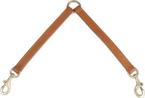 lot 18211 image: Genuine Leather Coupler for Dog Leash for Walking 2 Dogs  Multipurpose, Can be Used as Safety Seatbelt Leash in car, Backup Clip for Dog Harness  20 (Coupler Tan)