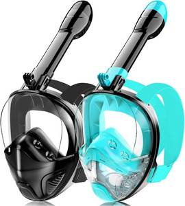 lot 18212 image: Full Face Snorkel Mask for Adults Teen, Snorkeling Gear with Detachable Camera Mount, Panoramic 180  View, Anti-Fog Anti-Leak Snorkling Set for Man and Women