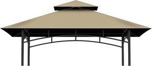 lot 18237 image: Grill Gazebo Replacement Top, 5  8 Outdoor BBQ Gazebo Top Cover, Double Layer BBQ Gazebo Top Canopy for Model #L-GG001PST-F(Khaki)