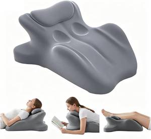 lot 18246 image: RSN Ergonomic Foam Wedge Pillow, 27  Angled Support for Neck and Waist, Multi-Position Support Pillow (Gray)