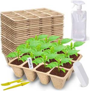 lot 18247 image: 360 Cells Seed Starter Tray, 30 Pack Biodegradable Peat Pots with 200 Labels, Plant Starter Kit for Seedlings