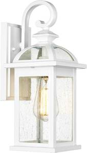 lot 18249 image: Darkaway Outdoor Lights Fixtures Wall Mount, Outdoor Wall Sconce with Seeded Glass, Waterproof Exterior Lights for House, Front Porch, Patio (1 Pack, White)