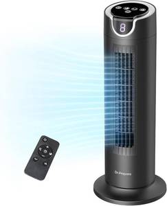 lot 18260 image: DR.PREPARE Tower Fan for Bedroom, 25 dB Quiet DC Bladeless Fan with Remote, 8 Speeds, 1-8H Timer, 80  Oscillating Fans for Indoors, 16 Inch Portable Desk Table Fans for Room, Home, Office