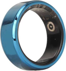 lot 18267 image: Ejoyous Smart Ring Health Tracker, Ceramic Stainless Steel Sleep Monitoring Camera Control IP68 Waterproof Fitness Ring with APP for Men Women Blue, A Single Charge for 7 Days