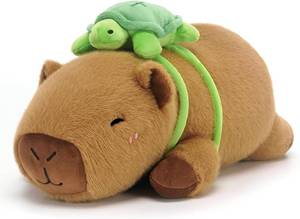 lot 18270 image: SQEQE Weighted Stuffed Animals Capybara Plush, Weighted Capybara Stuffed Animals with Turtle Backpack, Soft Pillow Toy for Kids Adults, Valentines Gifts, Birthday Presents 13.8 Inch, 1.7 Lbs