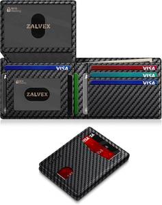 lot 18276 image: Wallet for Men Slim RFID Blocking Leather Credit Card Holder Wallet for 14 Cards, Bifold Minimalist Thin Wallet with 2 ID Windows & Cash Slot, Front Pockt Carteras Para Hombres, Birthday Gifts for Men