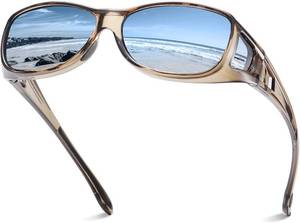 lot 18301 image: DUCO Polarized Wraparound Fitover Glasses Wear Over Sunglasses for Men Women UV Protection Sun Glasses 8953