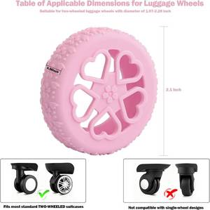 lot 18309 image: Luggage Wheel Protector, 6PCS Sakura Love Design - Premium Silicone Protectors for 2-2.4 Spinner Wheels Anti-Slip, Ultra-Quiet & Wear-Resistant Travel Accessories (Pink)