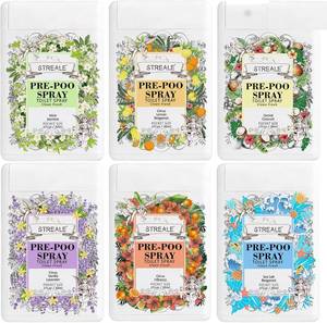 lot 18314 image: Travel Size Toilet Spray 6-Pack, Travel Essentials Toiletries, Pocket Size Pre-Poo Spray, Bathroom Odor Deodorizer, Up to 360 Uses, 6 Refreshing Scents