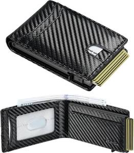 lot 18317 image: furid Card Wallet For Men Slim Smart Wallet - Rfid Minimalist Front Pocket with ID Window Pop Up Wallet Gift For Male