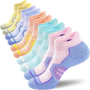 lot 18323 image: Womens Ankle Comfort Cushioned Anti-blister Wicking Athletic Running Socks 5 Pairs