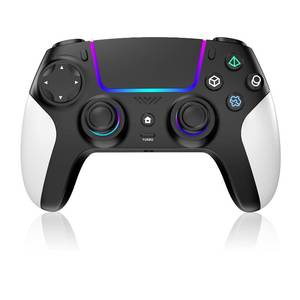 lot 22318 image: Wireless Controller for PS5 with RGB LED,TURBO, Dual Vibration, 6 Axis Gyro Sensor, Touchpad, Ergonomic for Playstation 5 Controller, Compatible with PlayStation 5PCMac, Anti-Slip Black and White