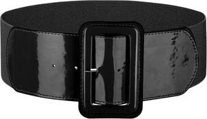 lot 22320 image: JASGOOD Women Wide Stretchy Belt Vintage Elastic Waist Belt for Dresses Fashion Ladies Waist Belt with Patent Square Buckle
