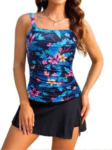 lot 22381 image: Talisea Womens Two Piece Tankini Bathing Suits with Skirt Tummy Control Swimsuits Ladies Swimwear Size Large