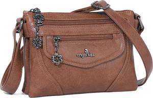 lot 22384 image: Angel Kiss Small Crossbody Bags for Women, Multi-Pocket Vegan Leather Purses, Lightweight Shoulder Bag with Adjustable Strap
