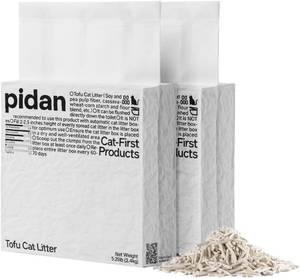 lot 22385 image: pidan Tofu Cat Litter Clumping, Flushable,Ultra Absorbent and Fast Drying, Plant Based Litter,100% Natural Ingredients,Solubility in Water,Really Dust-Free,Less Scattering (5.3lbBag 2bags)