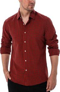 lot 22388 image: Manwan walk Mens Plaid Button Down Shirts Regular Fit Long Sleeve Casual Business Shirts Size XL