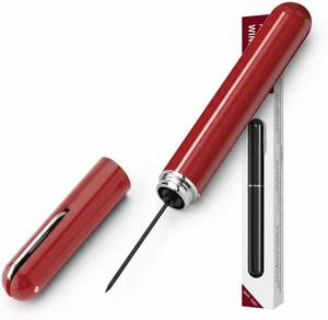 lot 22392 image: Wine Bottle Opener, Air Pressure Wine Corkscrew With Cutting Wine Bottle Foil Knife, Effortlessly Open Wine Bottles Without Damaging Corks, Easy-to-Use(Black) (red)