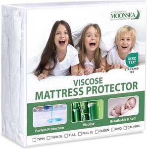 lot 22408 image: Waterproof Mattress Protector Twin Size, Skin Friendly and Breathable Twin Mattress Cover for Kids, Viscose Jersey Mattress Pad with 14 Deep Pocket Size Twin