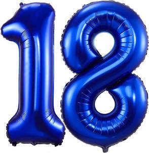 lot 22417 image: Navy Blue Number 18 Balloons,40 Inch Dark Blue 18 or 81 Birthday Balloon Large Foil Mylar Number Digital Balloons for Birthday Party Graduation Baby Shower Anniversary Decorations