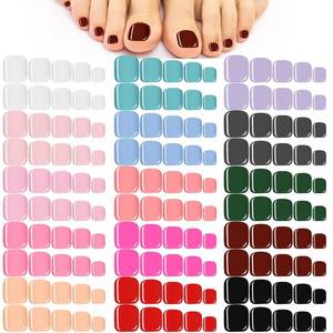lot 22441 image: Maitys 720 Pieces Fake Press on Toe Nails Short False Toe Nails Square Solid Color Full Cover Matte Finish for Women(Fresh Color)