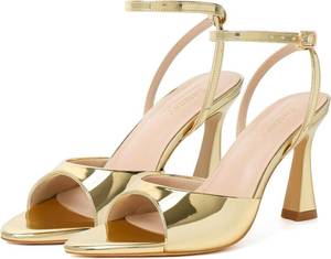 lot 22462 image: Susanny High Heels for Women Pointed Open Toe Strappy Chunky Block Heels Ankle Strap Stiletto Kitten Heeled Sandals Wedding Bridal Party Prom Sexy Dress Shoes SIZE 10