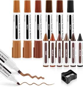 lot 22467 image: Dual Tip Furniture Markers Touch Up, Upgrade 13 Pcs Markers Furniture Repair Kit, Touch Up Paint Pen and Wood Filler Putty Stick with Sharpener Kit, for Stain Remover, Floor Scratch Repair