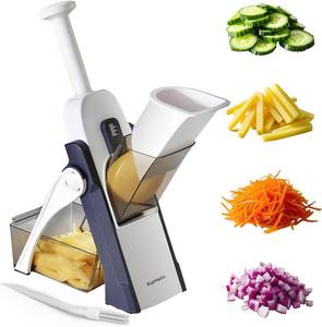 lot 22473 image: SupMaKin Safe Mandoline Slicer for Kitchen, Potato Slicer, All in 1 Vegetables Slicer and Chopper, French Fry Cutter, Adjustable Thickness, Dishwasher Safe Chopping Artifact Gift (Blue)