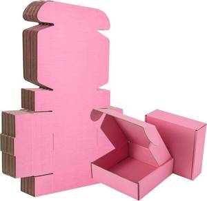 lot 17756 image: 25 Pack Small Shipping Boxes Pink Corrugated Cardboard Box 4x4x2 inches Corrugated Box for Packaging Small Business,Mailing Packing Literature Mailer,Shipping Gift Boxes