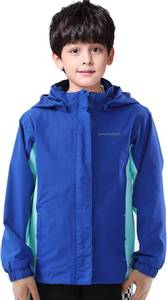 lot 17766 image: YINGJIELIDE Boys Girls Waterproof Rain Jackets Kids Easy to Fold Windbreaker Lightweight Outdoor Hooded Raincoat Size 13