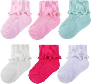 lot 17768 image: Ruffle Socks Preemie Newborn Baby Turn Cuff Cotton Warm Socks for Baby Girls Boys Infant Toddler