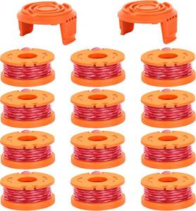 lot 17781 image: Xgunion Trimmer Spool Line for Worx 14 Pack WA0010 Edger Spools Replacement for Worx Weed Eater String Trimmer Line Refills 0.065 inch Suitable for Worx String Trimmers(12 Line Spools,2 Cap)
